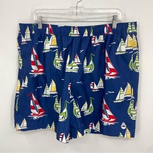 NWT O'rageous Swim Trunks SAILBOATS Mens X-LARGE Side Pockets Lining NAUTICAL